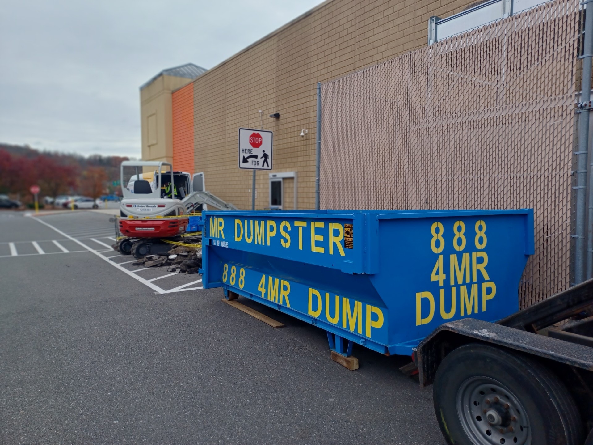 Commercial dumpster rental for retail store project NJ